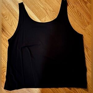 Eileen Fisher Silk Black Scoop Neck Tank size Large